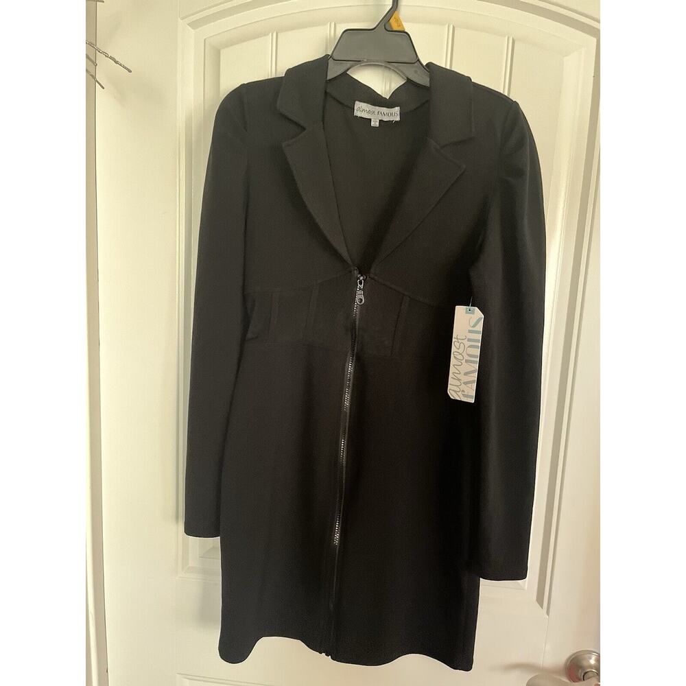 Almost Famous NWT Black Romantic Career Jacket/Dress Size XL Mid-Sheer Accent